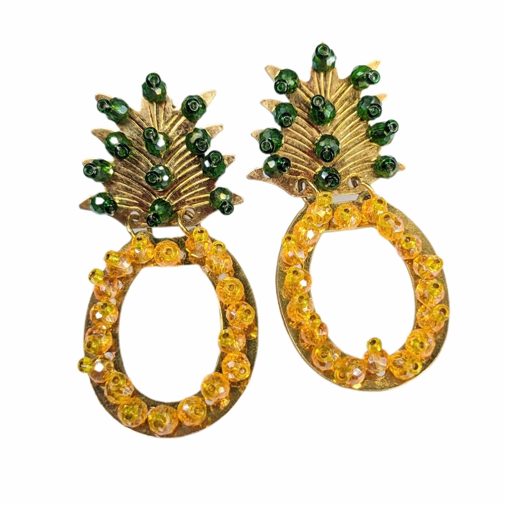 Beaded Pineapple Earrings